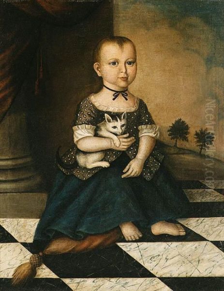 Portrait Of A Young Girl With Cat - view 1