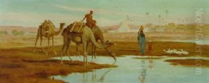 Watering The Camels by Frederick Goodall