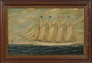 Portrait Of The Schooner by Samuel Finley Morse Badger