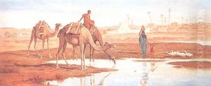 On The Water Of The Nile - Vid Nilens Strand by Frederick Goodall