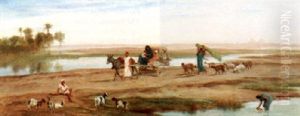 Bedouins In The Desert By The Nile