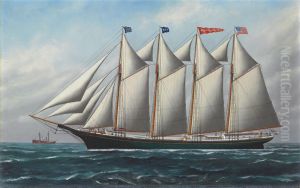Asbury Fountain Passing Sandy Hook Lightship by Samuel Finley Morse Badger