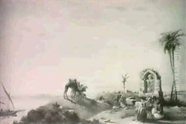 An Encampment At The Edge Of The Nile - view 1