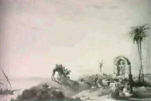 An Encampment At The Edge Of The Nile by Frederick Goodall