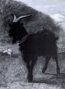 A Goat In A Mountainous Landscape by Frederick Goodall