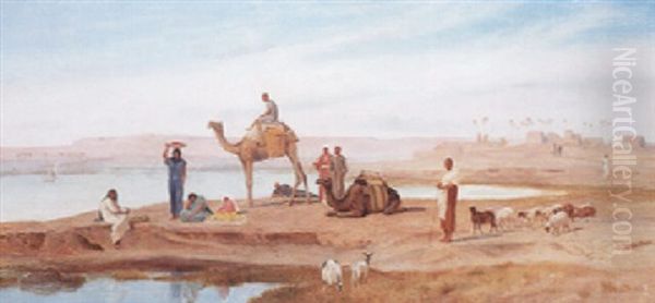 Scene Animee Au Bord Du Nil - view 1