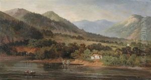 Two Boaters On A Mountain Lake