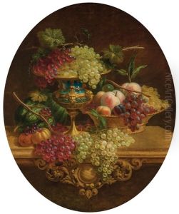 Fruit Still Life With Compote And Basket by John Goodison