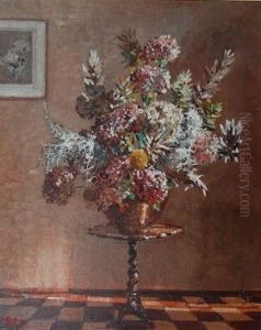 Still Life With Flowers In An Interior by Robert Gwelo Goodman