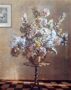 Still Life With Flowers In An Interior by Robert Gwelo Goodman