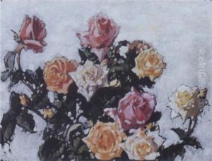 Still Life Of White Roses by Robert Gwelo Goodman