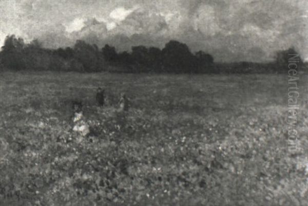 Children In A Field Of Flowers - view 1