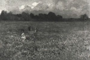Children In A Field Of Flowers