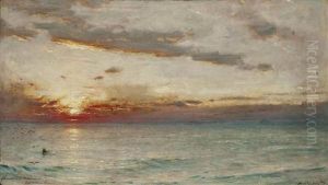 Sunset In The Mediterranean From An Orient Steamer by Albert Goodwin