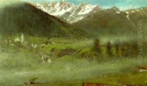 The Village Of Simplon, Switzerland by Albert Goodwin