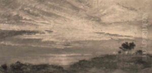 Sunset Over The Marshes, At Southbourne by Albert Goodwin