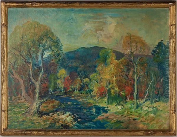 Autumn Mountain Landscape With Stream - view 1