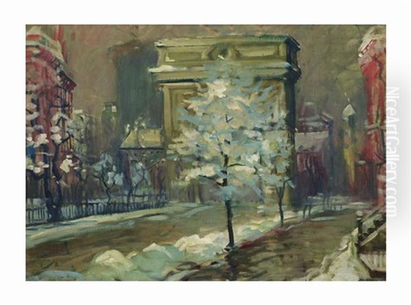 Snowy Day, Washington Square - view 1