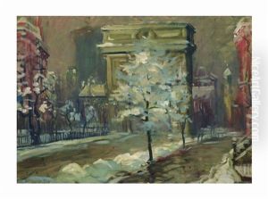 Snowy Day, Washington Square by Arthur Clifton Goodwin