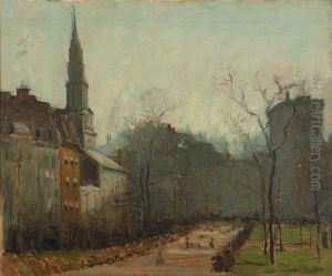 Tremont And Beacon Street With View Of Park Street Church, Boston