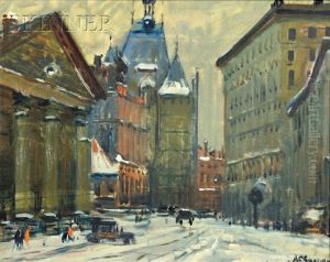 Winter View (copley Square?) by Arthur Clifton Goodwin