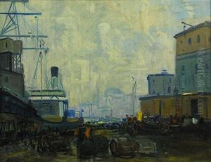 Boston Wharf Scene by Arthur Clifton Goodwin