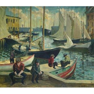 T Wharf, Boston by Arthur Clifton Goodwin