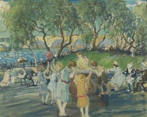 At The Fountain by Arthur Clifton Goodwin