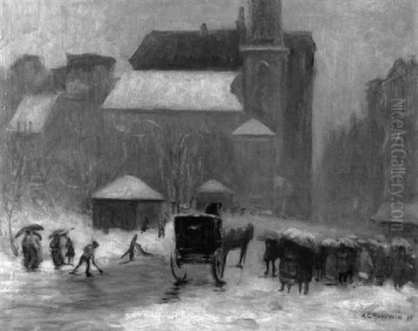 Winter, Park Street, Boston - view 1