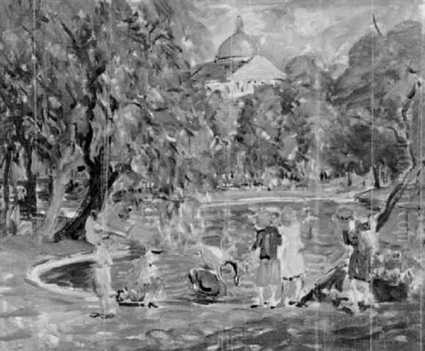 Feeding The Swans, Boston's Public Garden - view 1