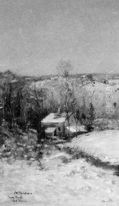 Red Cabin In Winter by Arthur Clifton Goodwin
