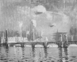 The Pepper Pot Bridge (the Longfellow Bridge Over The Charles River, Boston) by Arthur Clifton Goodwin
