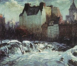 Central Park In Winter by Arthur Clifton Goodwin