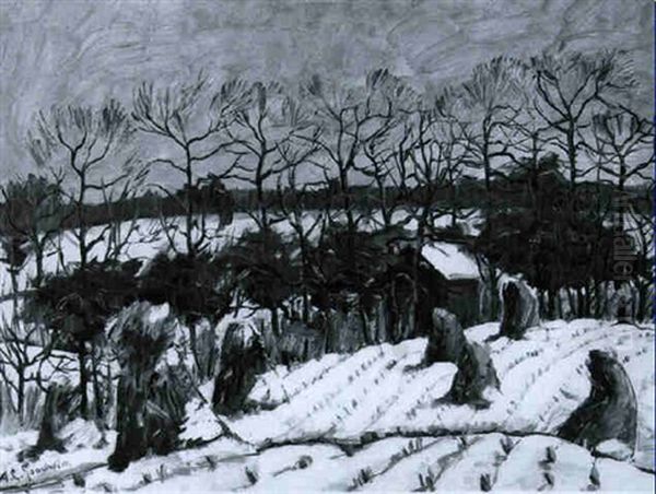 Snow Covered Cornfields - view 1