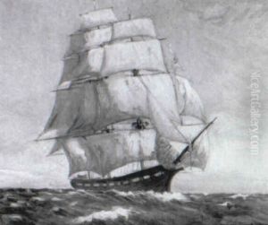 'u.s.s. Constitution' At Full Mast by Arthur Clifton Goodwin