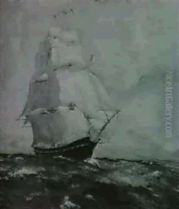 Ship At Full Sail by Arthur Clifton Goodwin