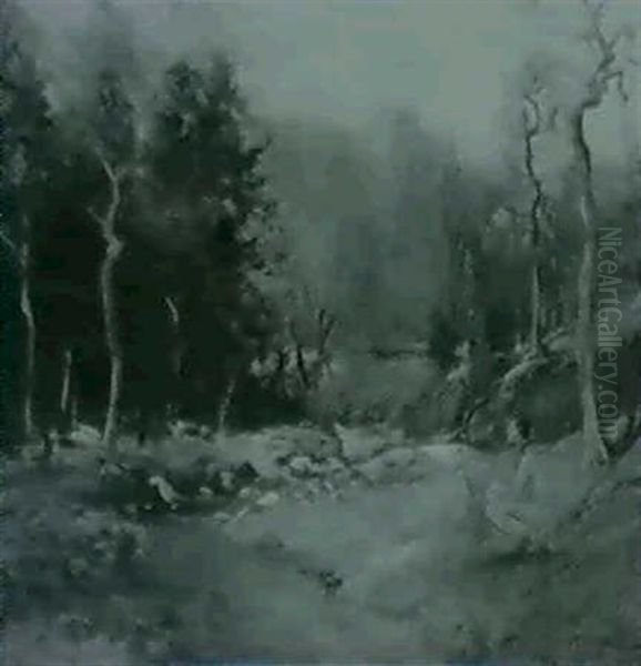 Indian Along Woodland Stream - view 1