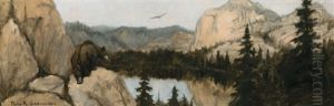 Bear At Mountain Lake