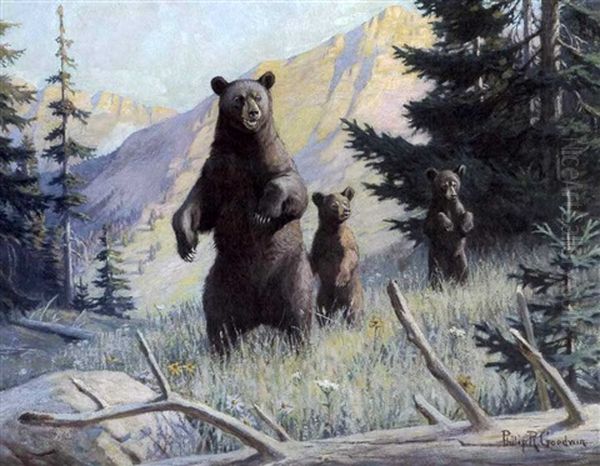Bear With Cubs - view 1