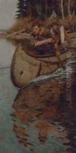 Launching A Canoe by Philip Russell Goodwin