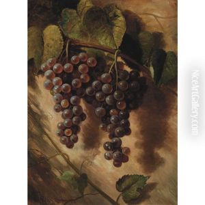 Still Life Of Grapes On The Vine by Richard La Barre Goodwin