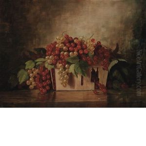 Still Life Of Red And Green Currants In A Basket by Richard La Barre Goodwin