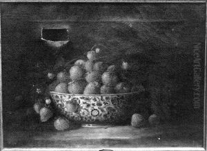 Strawberries In A Blue And White Bowl