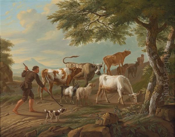 A Herdsman With His Cattle - view 1