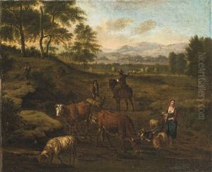 Pastorale Vor Idealer Landschaft by Jan van Gool