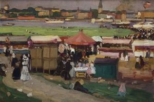 Fair On Dusseldorf Waterside by Josse Goossens