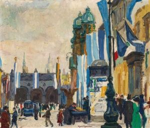 Vor Dem Fest (odeonsplatz Im Fahnenschmuck)
