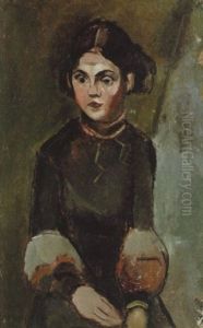 Sittande Flicka - Konstnarinnan Elvine Osterman by Ake Goeransson