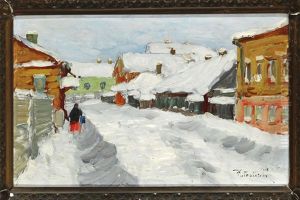 Winter Day In A Russian Provincial Town by Konstantin Ivanovich Gorbatov