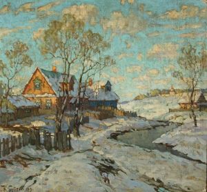 Snowfall In The Village by Konstantin Ivanovich Gorbatov